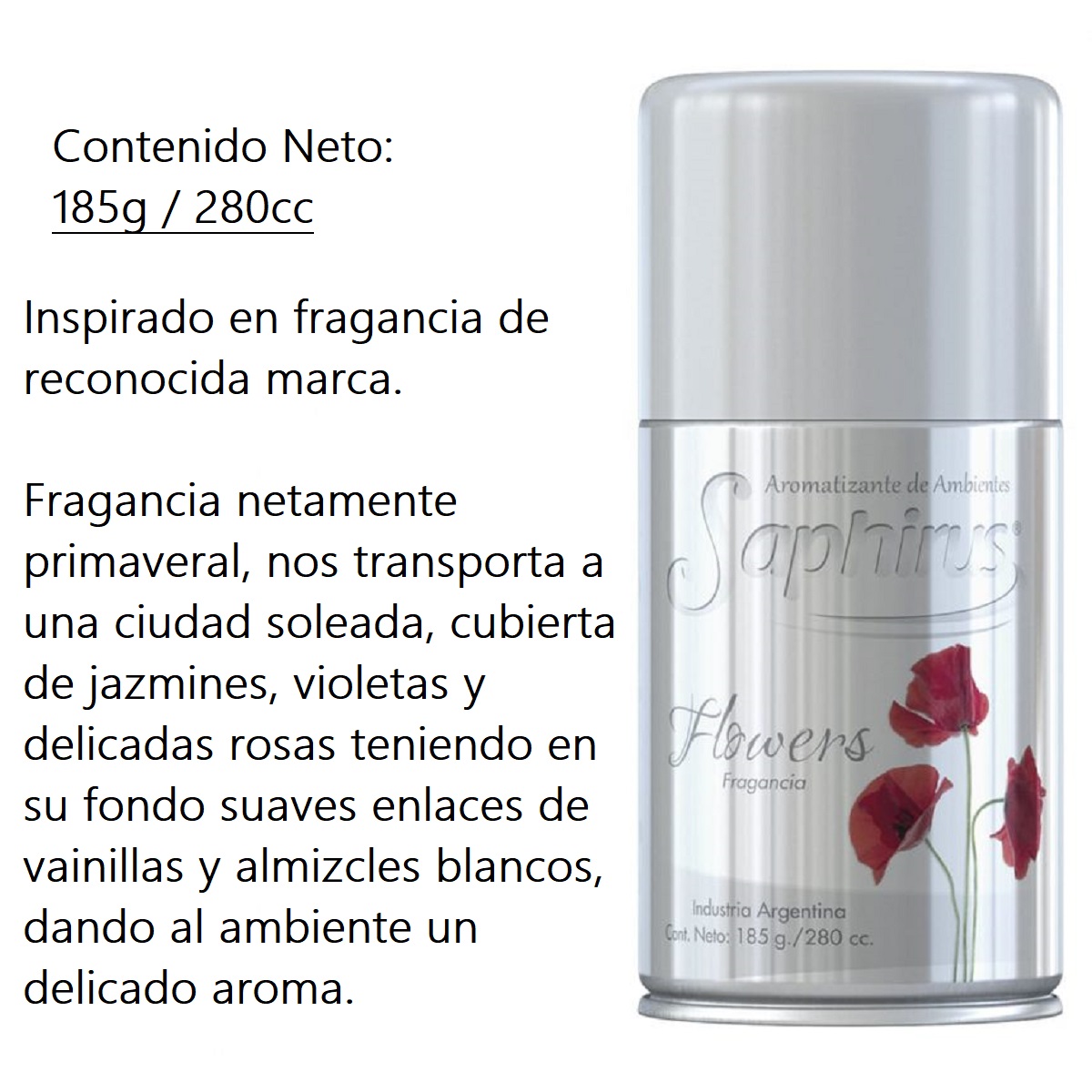 REP AROMATIZADO FLOWERS 280CC SAPHIRUS