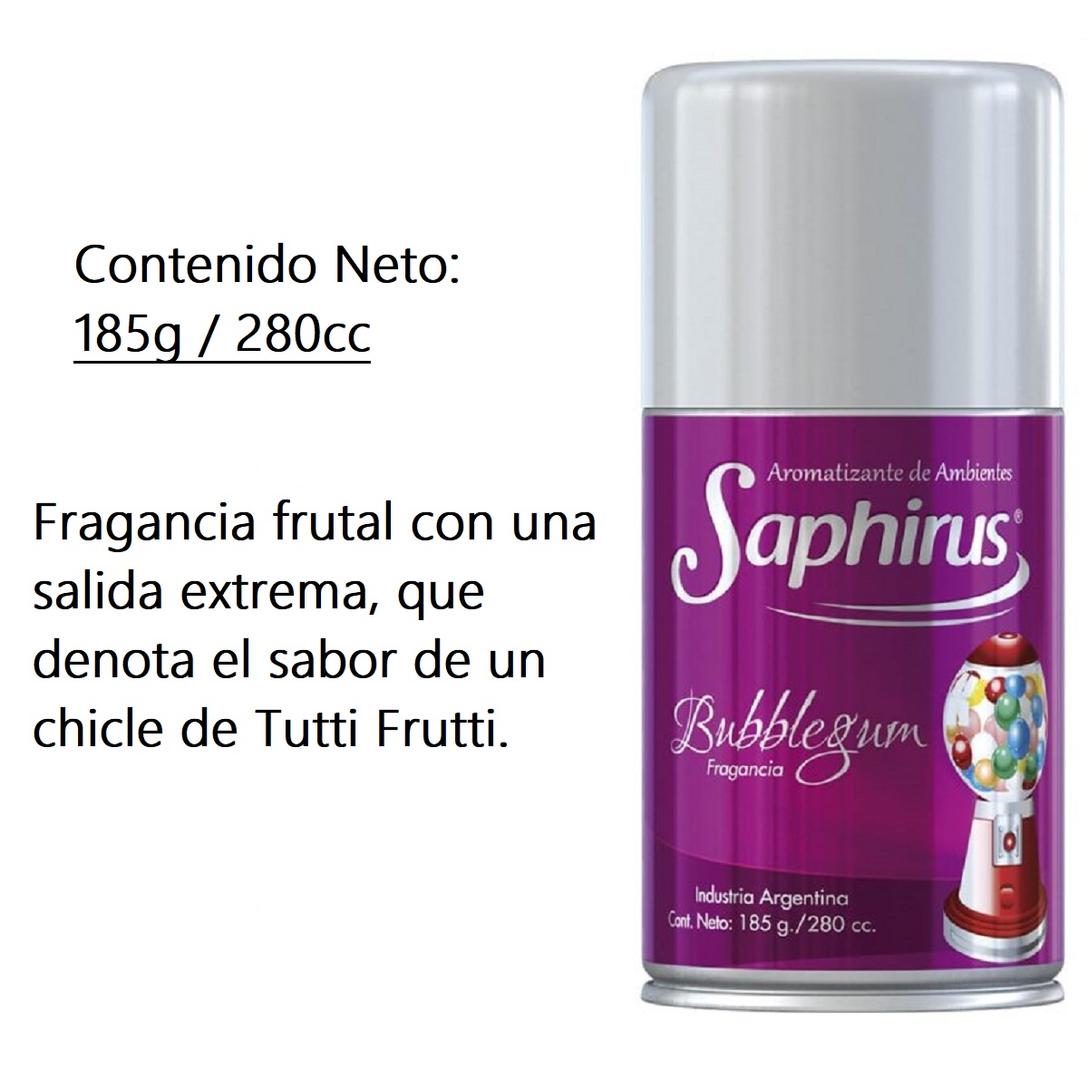 REP AROMATIZADO BUBBLEGUM 280CC SAPHIRUS