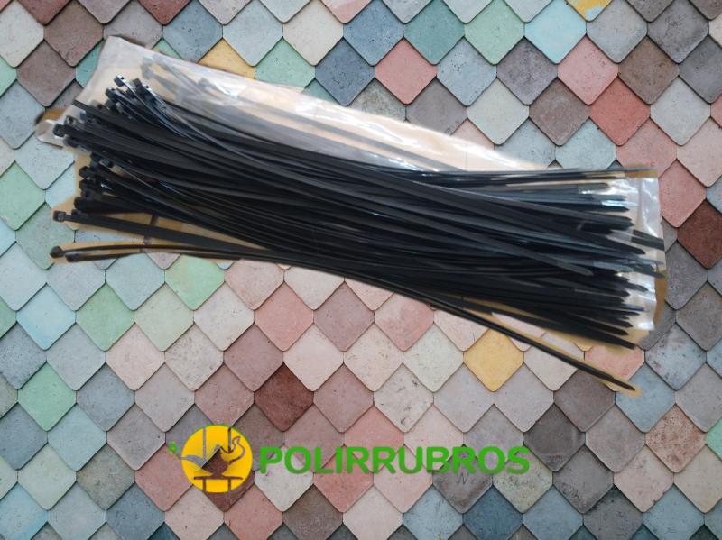 PRECINTOS 40CM X 4.8 DE ANCHO X 100UNID NEGRO