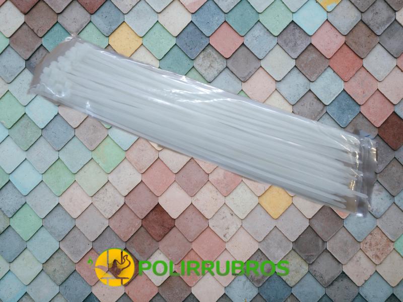 PRECINTOS 40CM X 4.8 DE ANCHO X 100UNID BLANCO