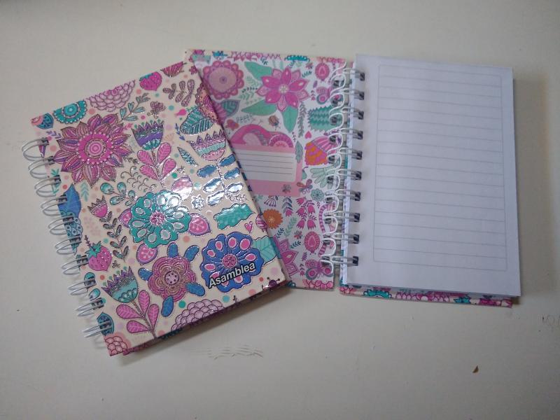 LIBRETA 10X15 T/DURA X 120 HS FLOR GLITTER