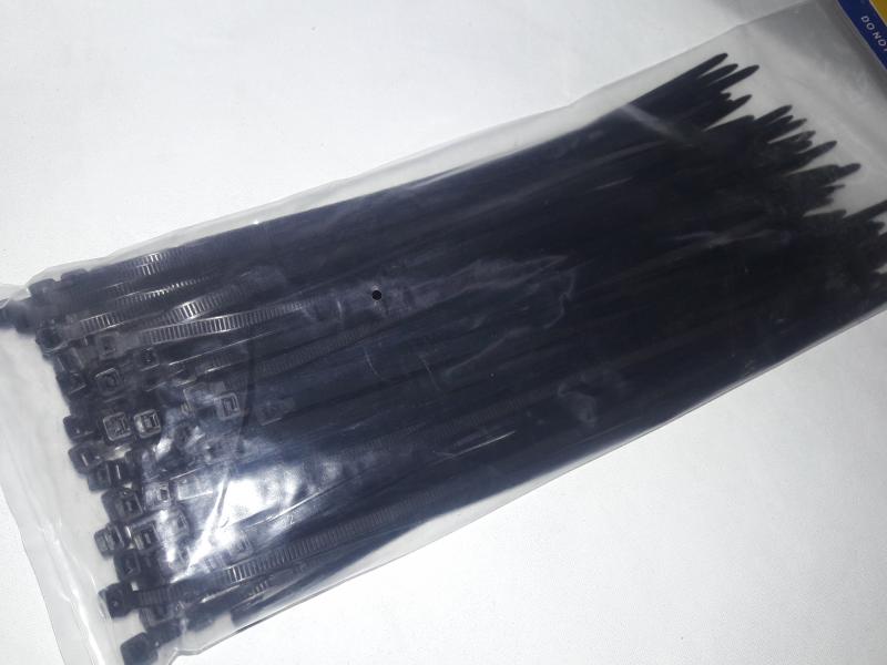 PRECINTOS 30CM X 4.8 DE ANCHO X 100UNID NEGRO