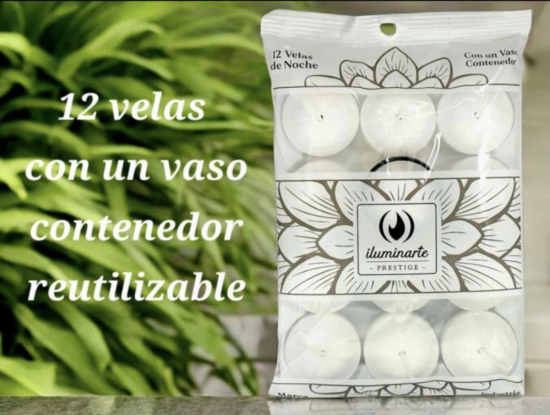 VELA DE NOCHE BLANCAS X 12 UNID ILUMINARTE PARAF