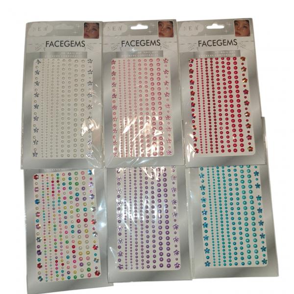 STICKER STRASS MEDIA PERLAS COLOR 22X11CM