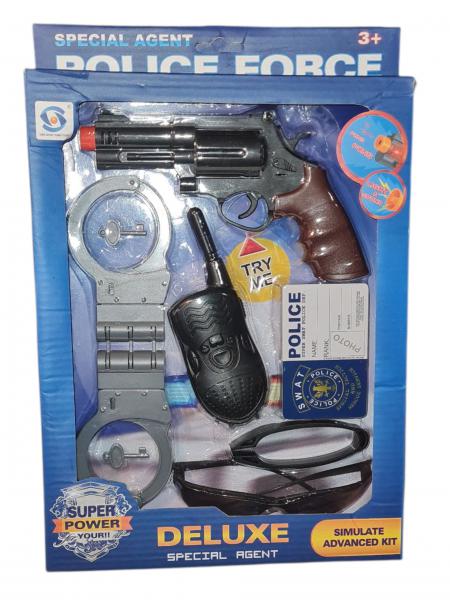 POLICIA* PISTOLA+ESPOSAS+ACC 23X33CM