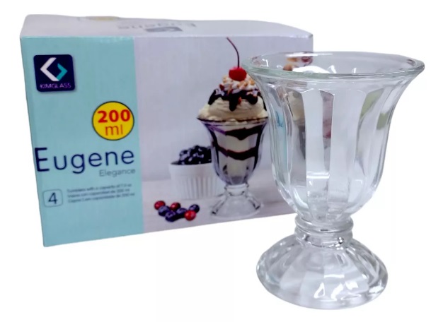 COPA HELADO C/PIE EUGENE 200ML X 4 UNID