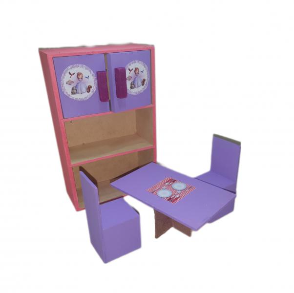 JGO COMEDOR MADERA(MESA 9X15CM/SILLA 11CM/MUEBLE 15X24CM)