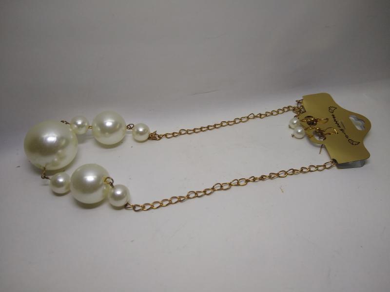 COLLAR PERLA VAROS TAMAÑOS + AROS PERLAS