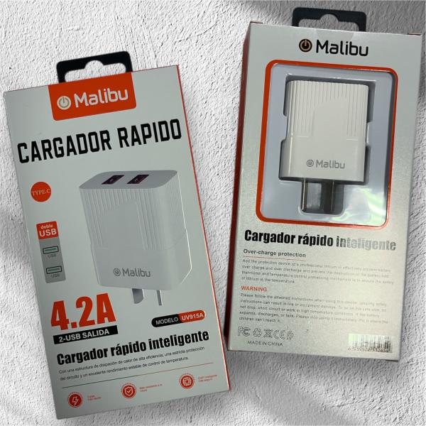 CARGADOR MALIBU 4.2A DOBLE ENTRADA TIPO-C