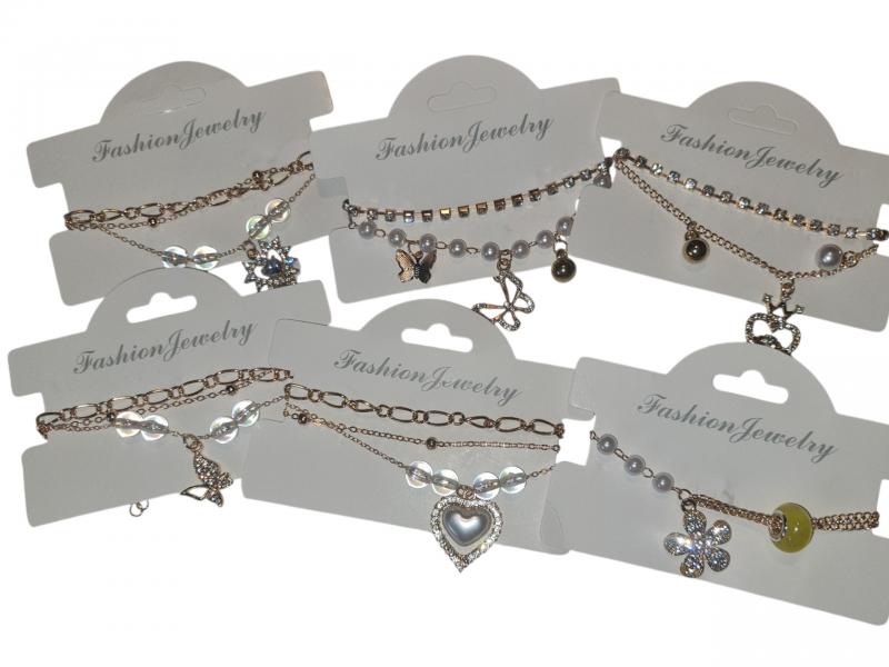 PULSERA DORADA DIJES/STRASS/ESLABON SURTIDO X UNID