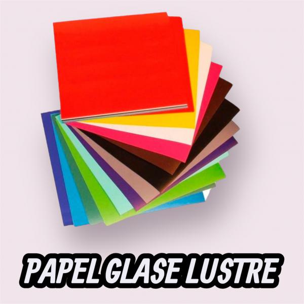PAPEL GLACE LUSTRE X 10 HOJAS (10X10 CM)