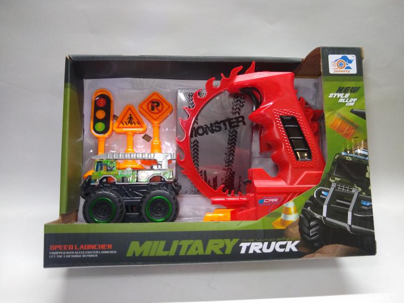 MILITAR* AUTO C/LANZADOR+ACC 25X18CM