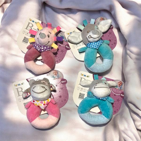 PELUCHE * SONAJERO ANIMALITOS 4 MOD 18CM