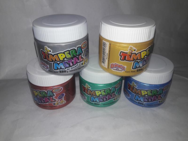 TEMPERA EN POTE 250 CC METALIZADO