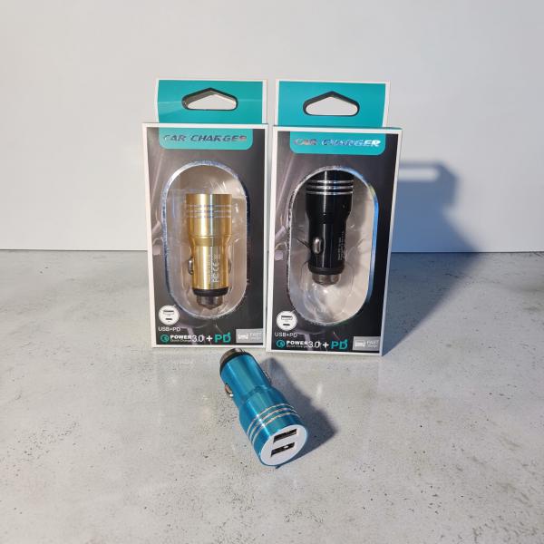 CARGADOR P/AUTO 3.0A 2 USB