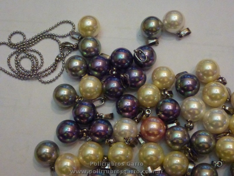 DIJE PERLA DE 12 MM + CADENA