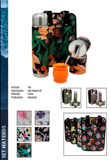 BOLSO MATERO C/TERMO Y FUNDA+MATE COPA+LATAS+BOM.
