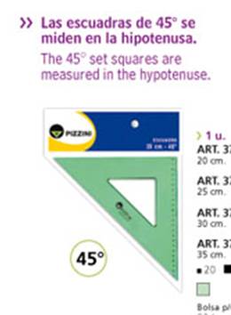 ESCUADRA ESTUDIO 30 CM X 45º