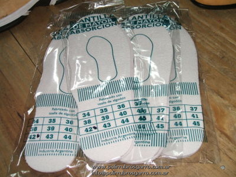 PLANTILLA TOALLA ALGODON T-40 Y T-45