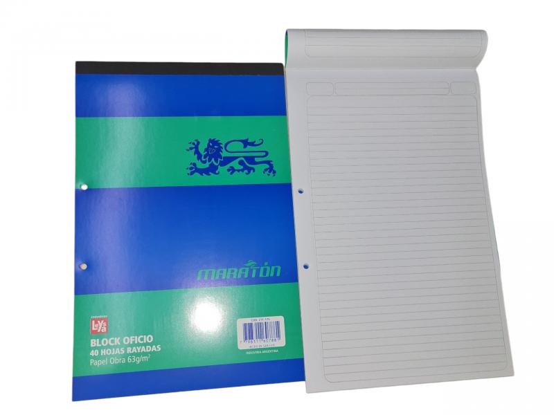 BLOCK MARATON OFICIO X 40 HS RAYADO