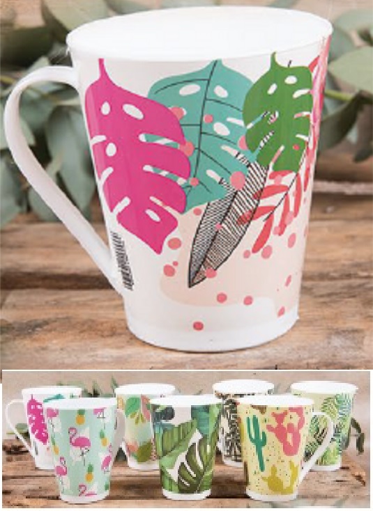 JARRO MUG CONICO PLASTICO ESTAMPADO 11CM