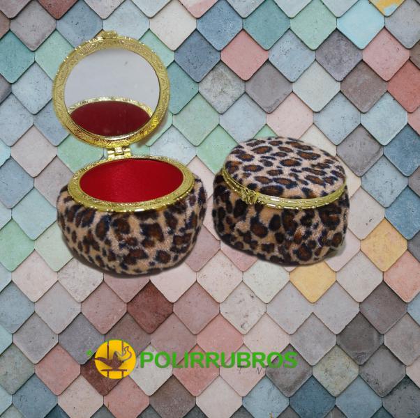 ALHAJERO REDONDO ANIMAL PRINT ESPEJO 7*4CM