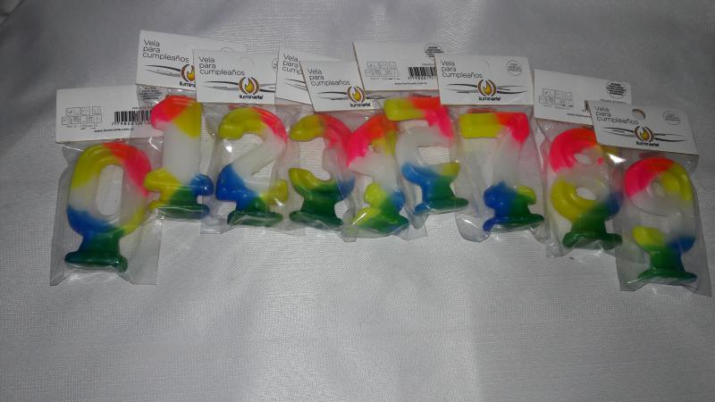 VELA NUMEROS DE COLOR X UNID