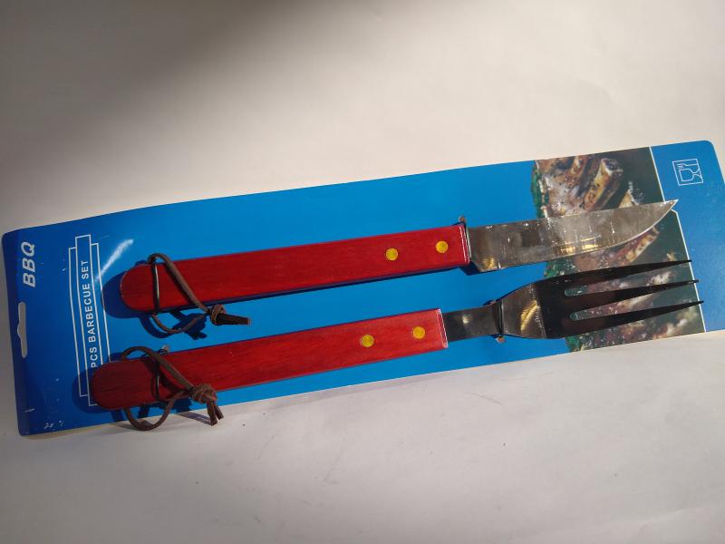 ASADO *CUCHILLO Y TENEDOR LARGO 35CM