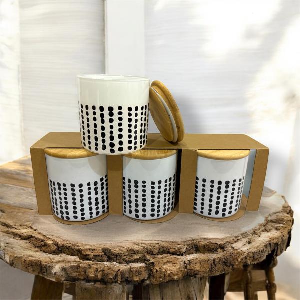 FRASCO VIDRIO PINTADO PUNTOS X 3 UNID 37*13CM