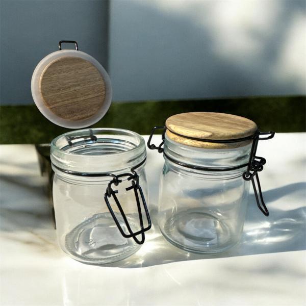 FRASCO VIDRIO T/MADERA 9*7CM