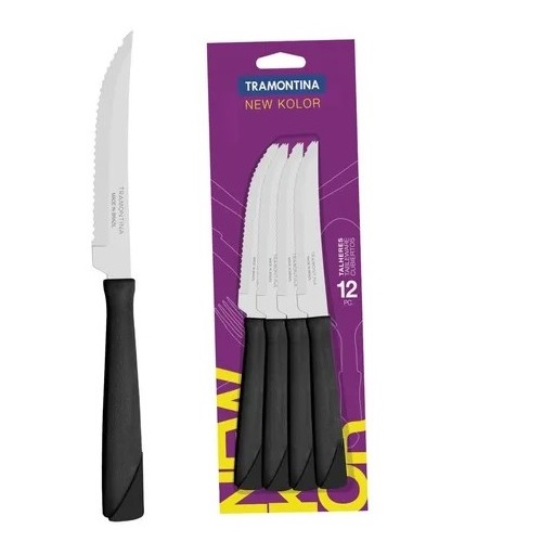TRAMONTINA * NEW COLOR CUCHILLO M/NEGRO * BLX12