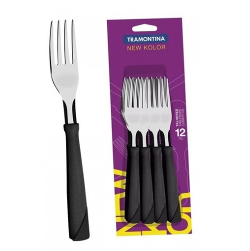 TRAMONTINA * NEW COLOR TENEDOR M/NEGRO X12