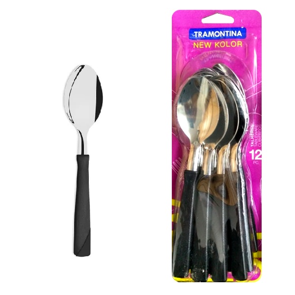 TRAMONTINA * NEW COLOR CUCHARA TE M/NEGRO * BLX12