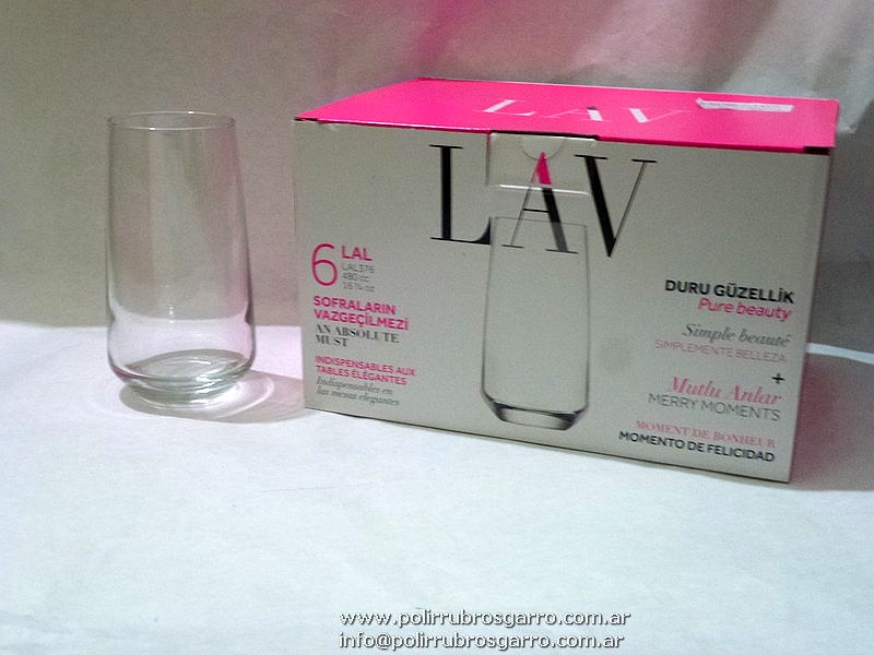 VASO X 6 LAL T/L X 480CC EN CAJA