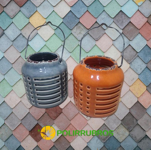 PORTAVELA DE CERAMICA CALADO 9X9 CM