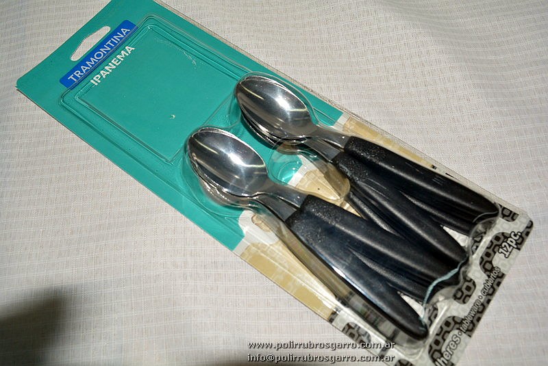 TRAMONTINA * IPANEMA CUCHARA P/TE M/NEGRO X12