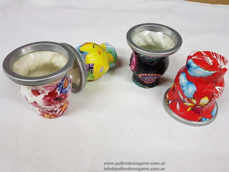 MATE VIDRIO FORRADO ESTAMPADO FLOR