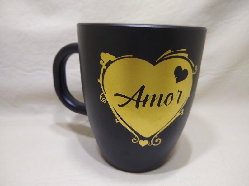 DIA DEL ENAMORADO*JARRO AMANECER NEGRO CORAZON