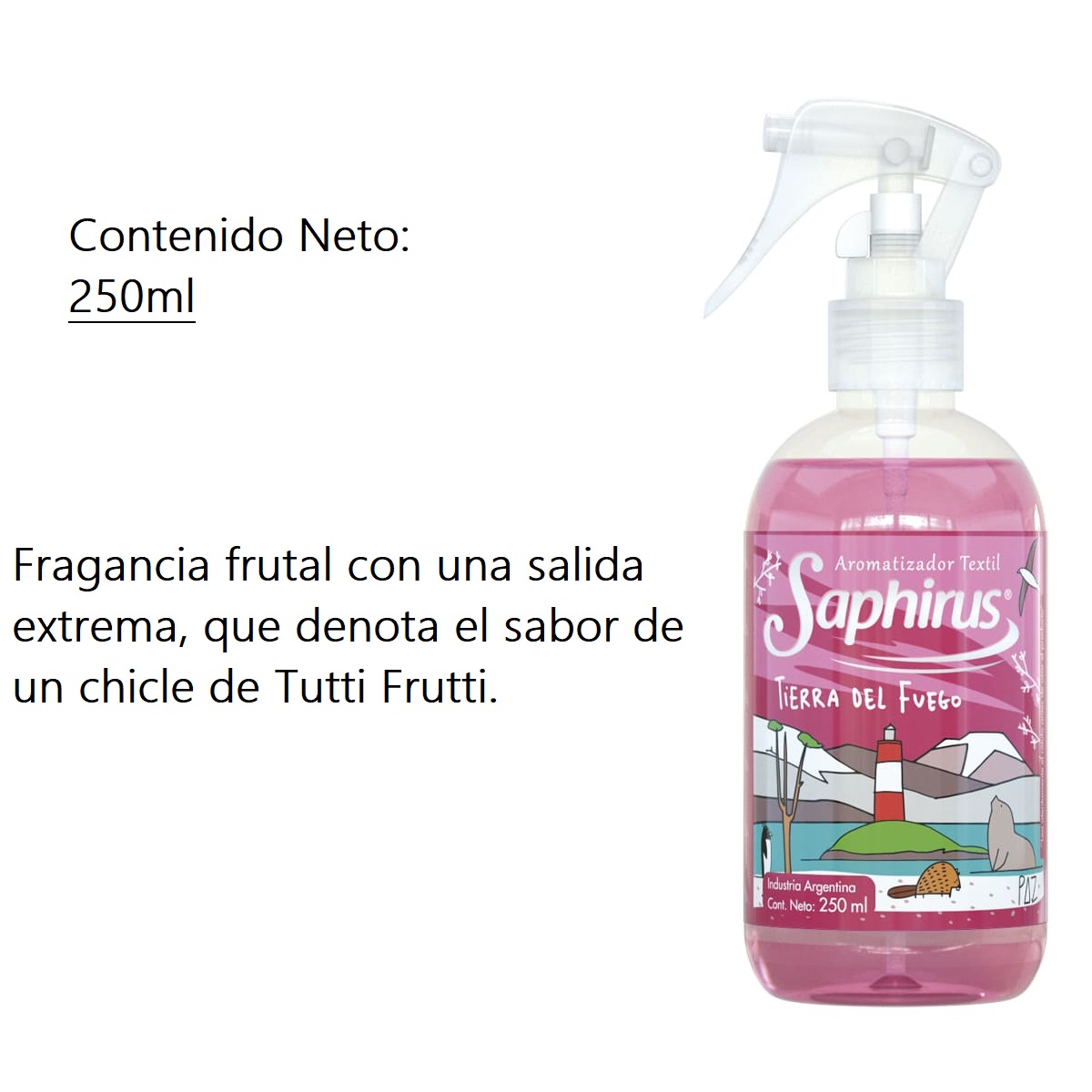 PERFUME P/ROPA SAPHIRUS 250ML BUBBLEGUM