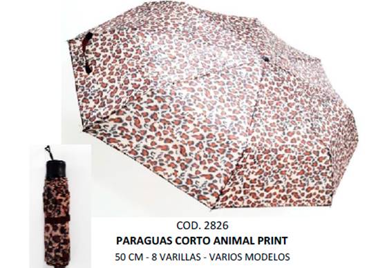 PARAGUA CORTO ANIMAL PRINT 53CM APROX