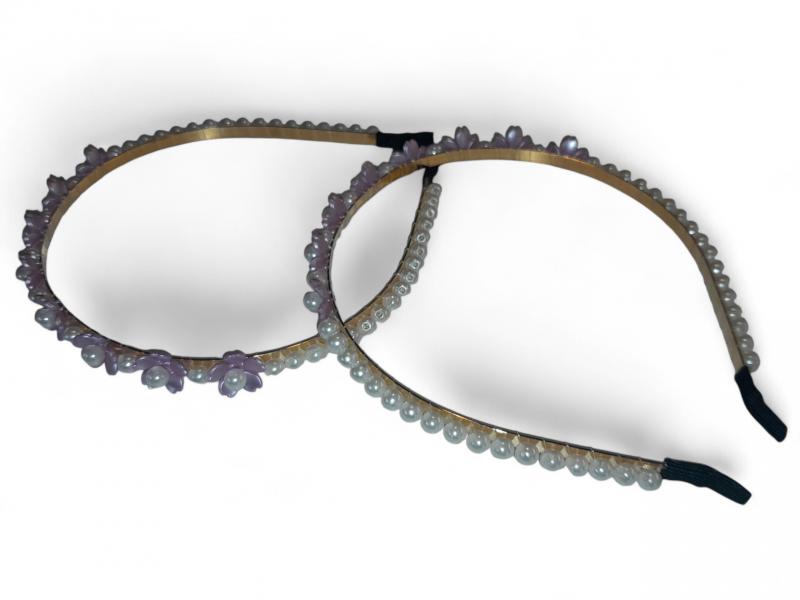 VINCHA METAL MULTIPERLAS X UNID