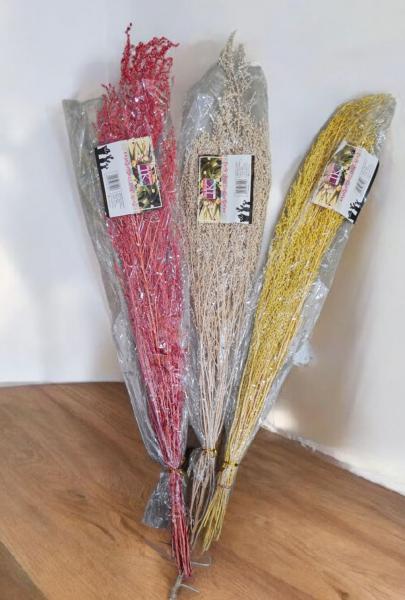 RAMO FLORES DISECADAS COLORES FUERTES 80CM