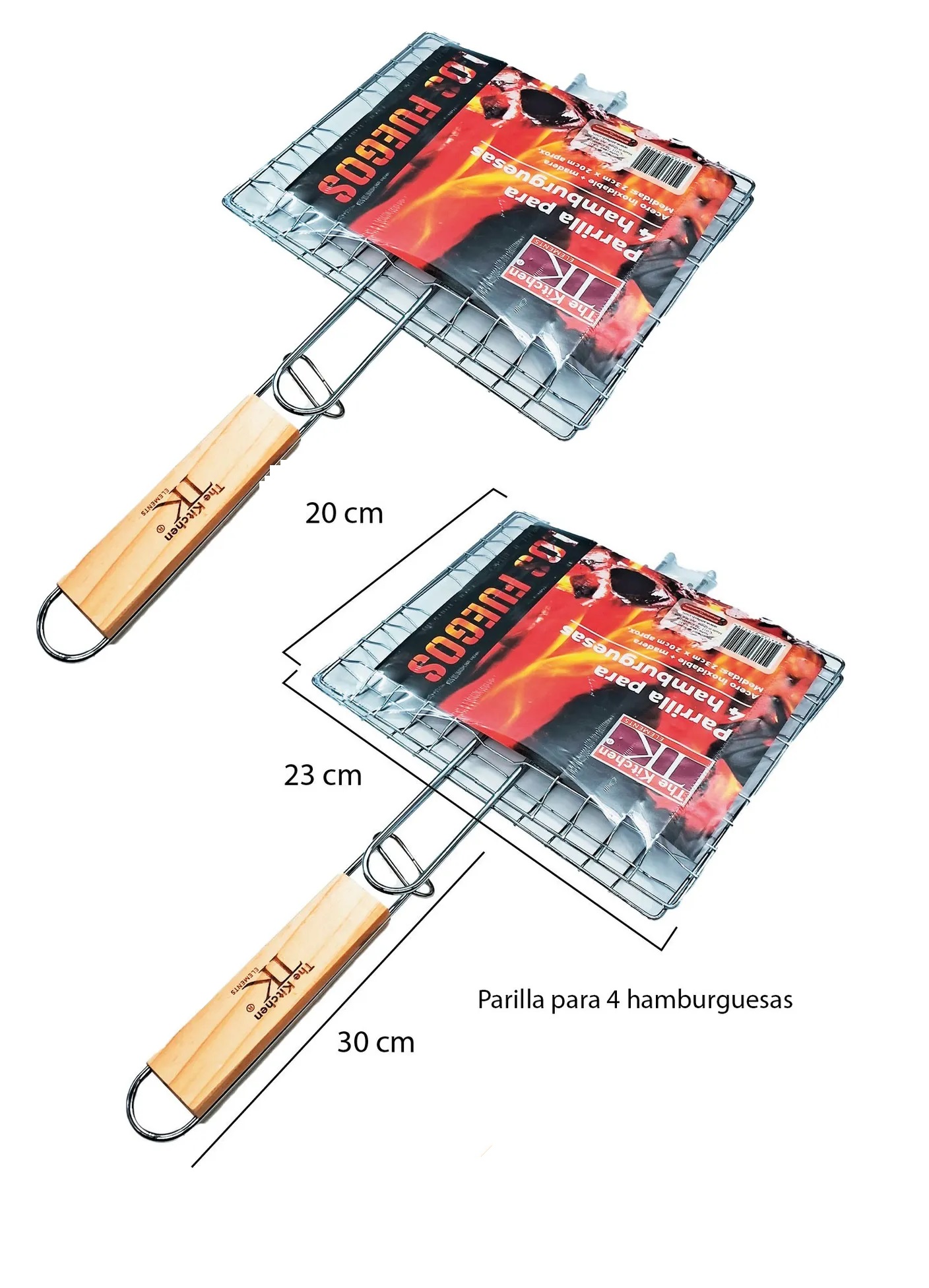PARRILLA PARA 4 HAMBURGUESAS 43X23CM