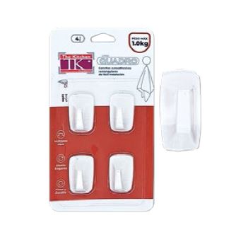 PERCHAS ADHESIVAS BLANCAS X 4 UNID (HASTA 1KG)