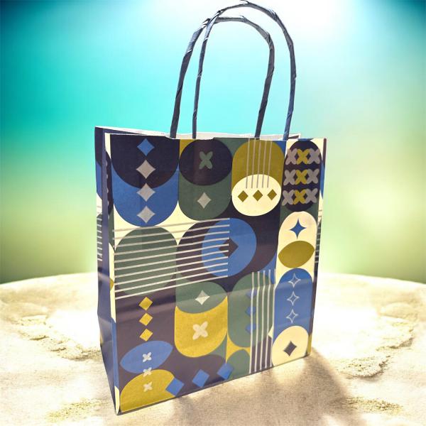 BOLSA 18*8*20 GEOMETRICOS TONOS AZULES