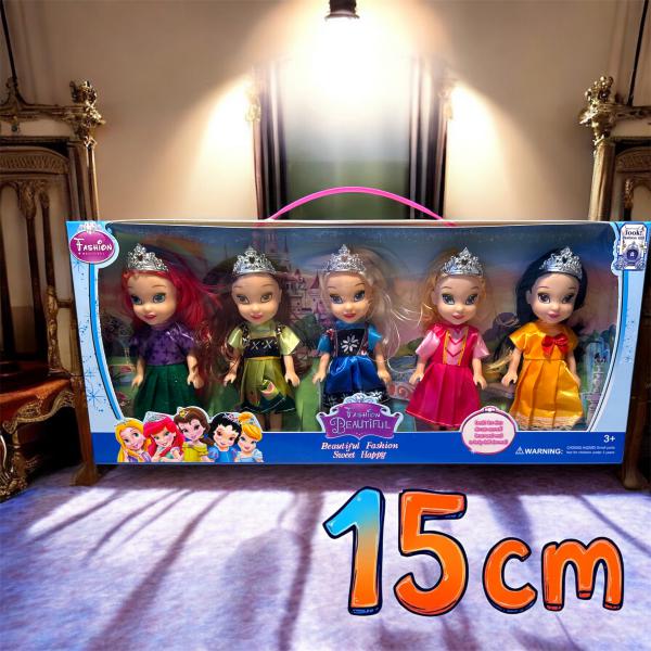 PRINCESAS * MUÑECAS X 5 UNID -15CM EN CAJA