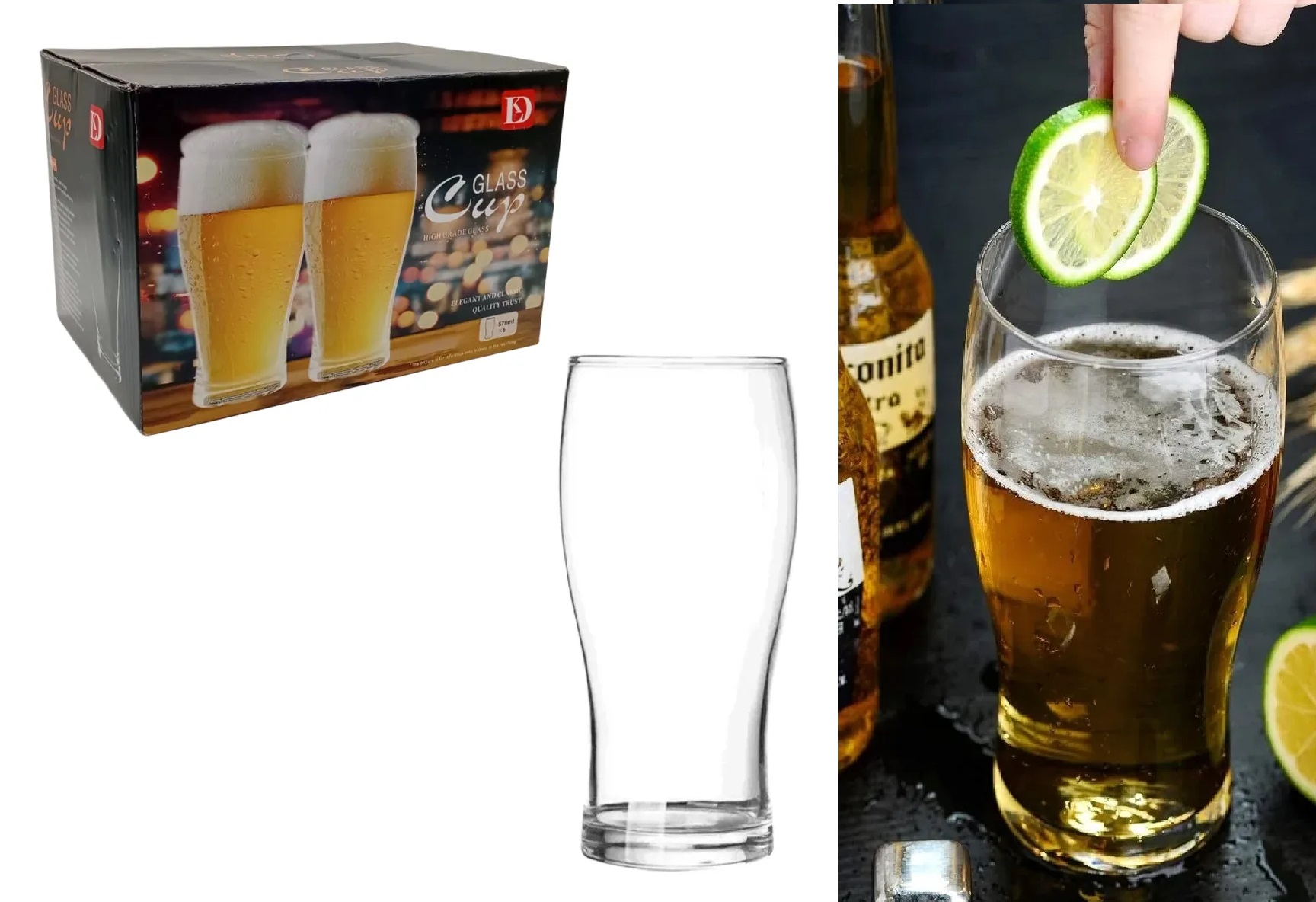 VASO PINTA T/LARGO 570CC X 6 UNID