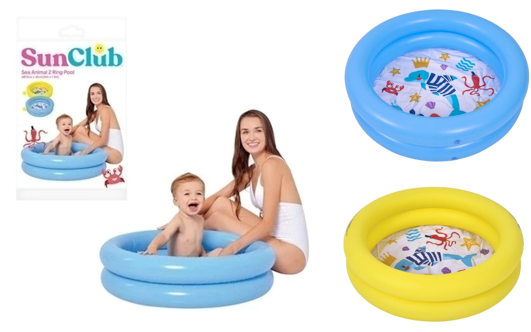 INFLABLE PILETA 2 AROS 76*20 LISA