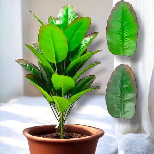 PLANTA HOJAS GRANDE BANANO 65CM -DOS TONOS