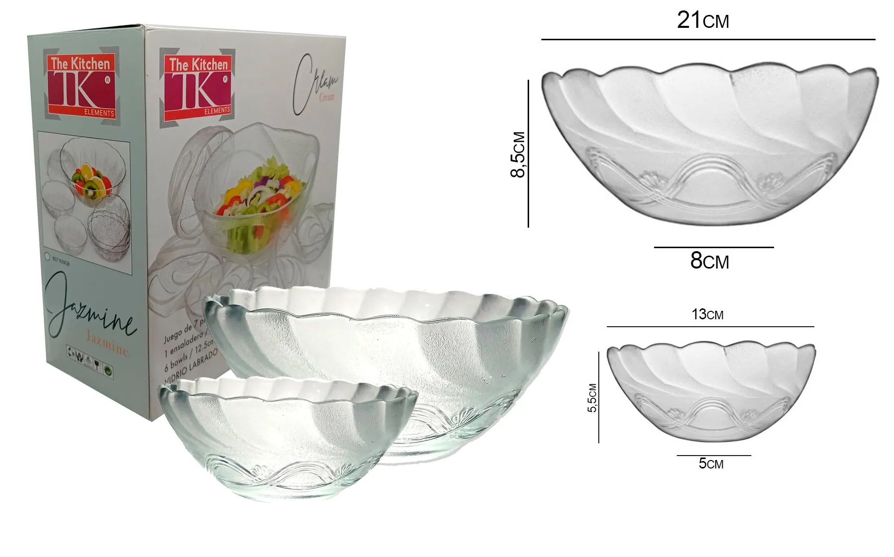 MORA * JGO 1 ENSALADERA + 6 COMPOTERA EN CAJA